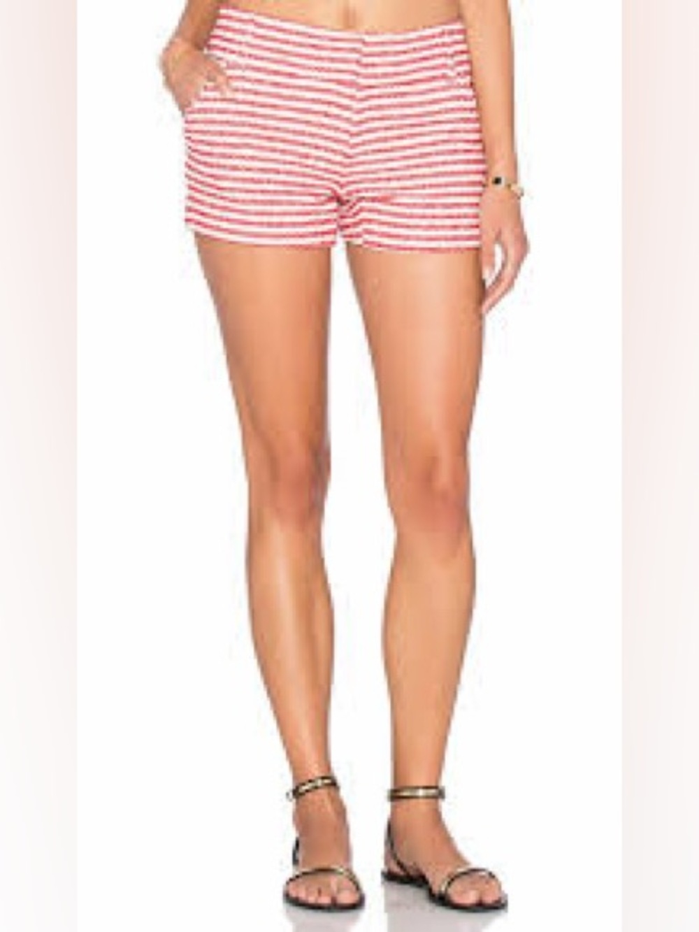 Alice + Olivia Women's Cady Red Stripe Casual Shorts